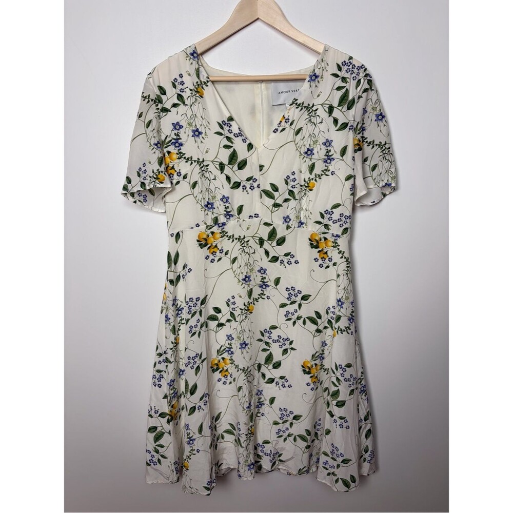 Amour Vert Floral Silk Dress
